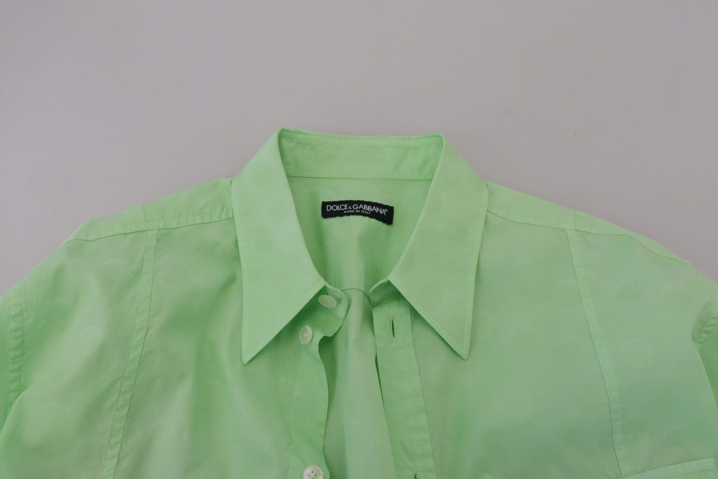 Dolce & Gabbana Mint Green Slim Fit Casual Button-Down Shirt - IT42 | XL