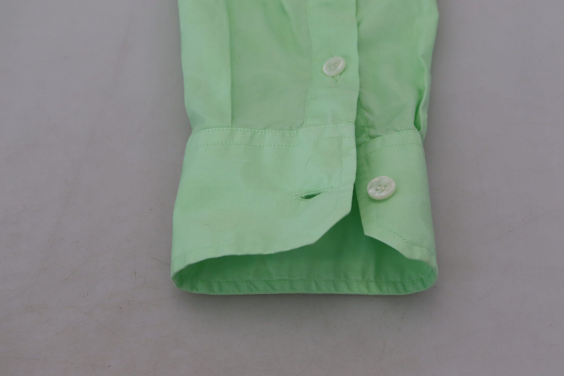 Dolce & Gabbana Mint Green Slim Fit Casual Button-Down Shirt - IT42 | XL