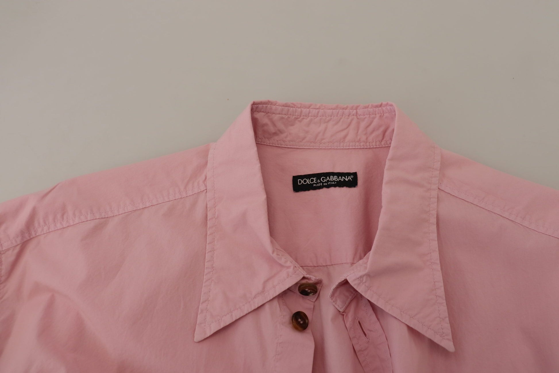 Dolce & Gabbana Elegant Pink Casual Cotton Shirt - IT45 | 3XL