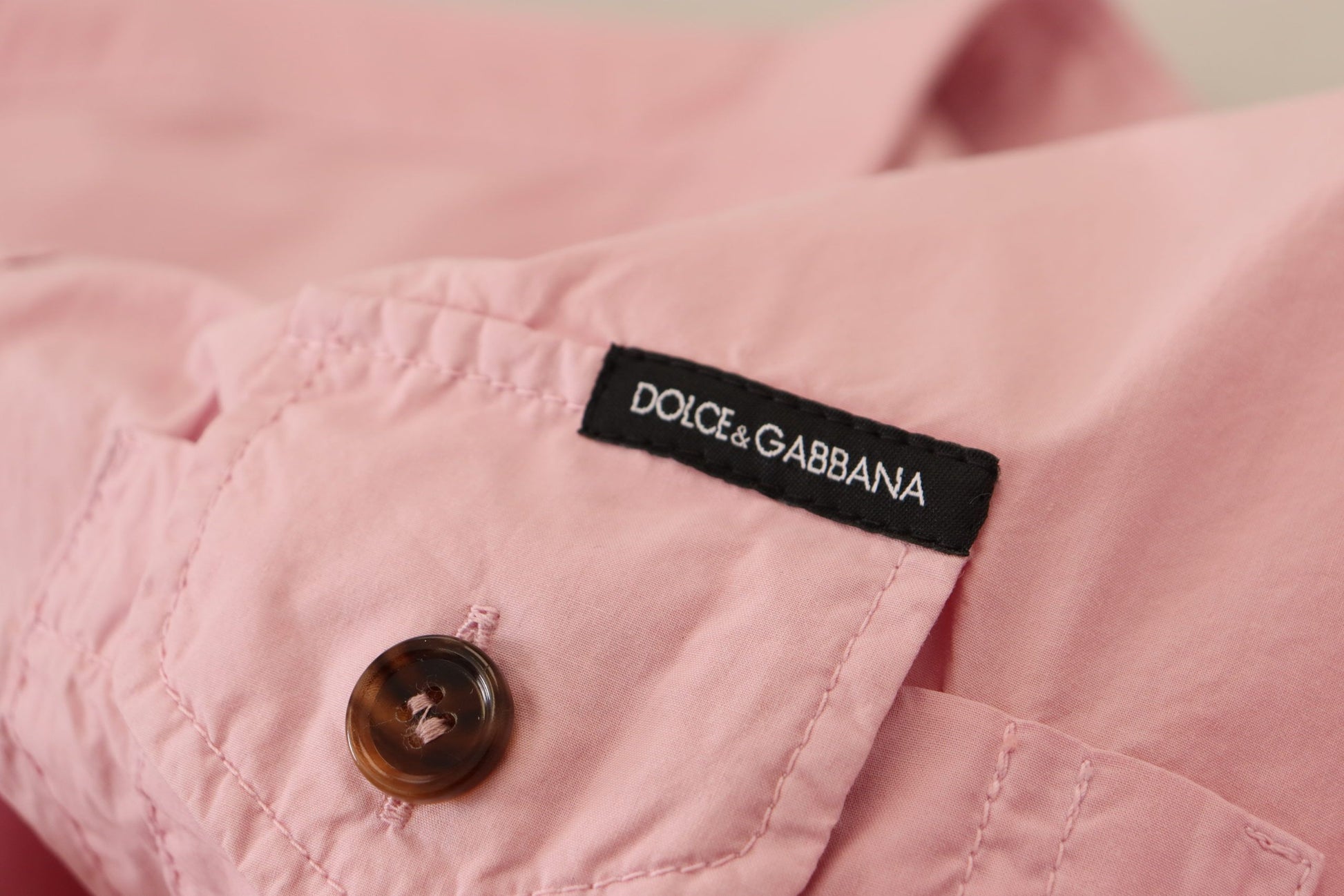 Dolce & Gabbana Elegant Pink Casual Cotton Shirt - IT45 | 3XL