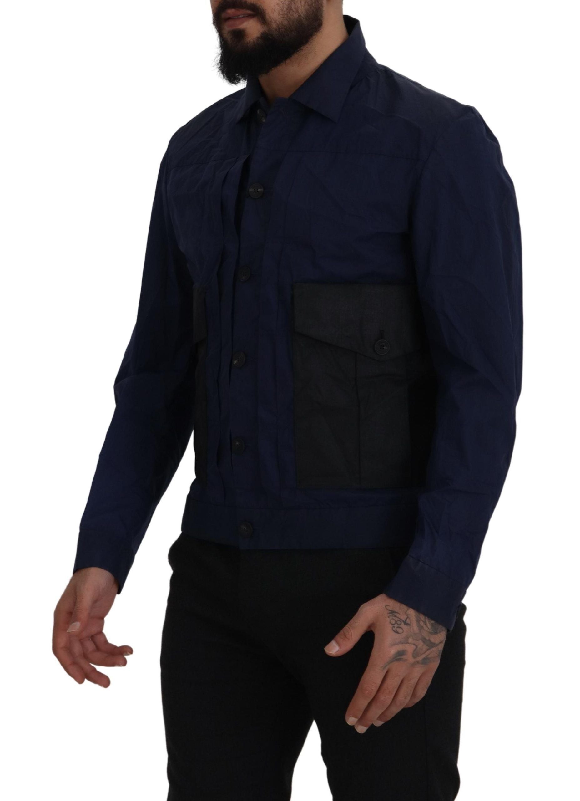 Dsquared² Svelte Dark Blue Cotton Shirt - IT48 | M