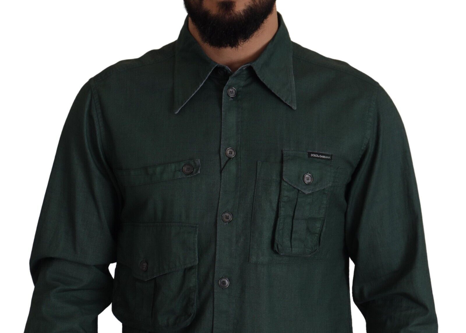 Dolce & Gabbana Emerald Elegance Slim Fit Casual Shirt - IT41 | L