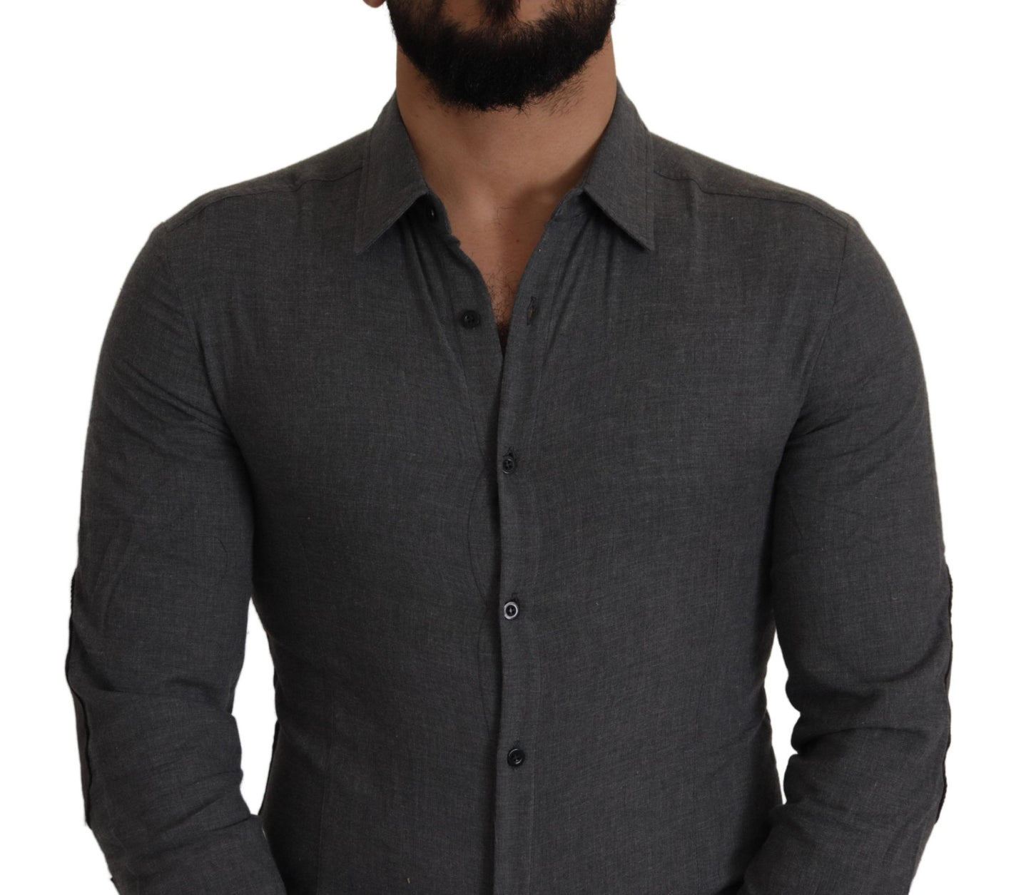 Costume National Sleek Gray Cotton Casual Button Front Shirt - IT44 | XS