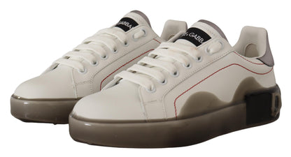 Dolce & Gabbana Elegant White Leather Sneakers - EU36/US5.5