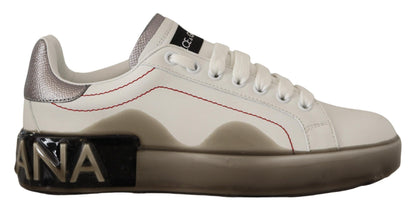 Dolce & Gabbana Elegant White Leather Sneakers - EU36/US5.5