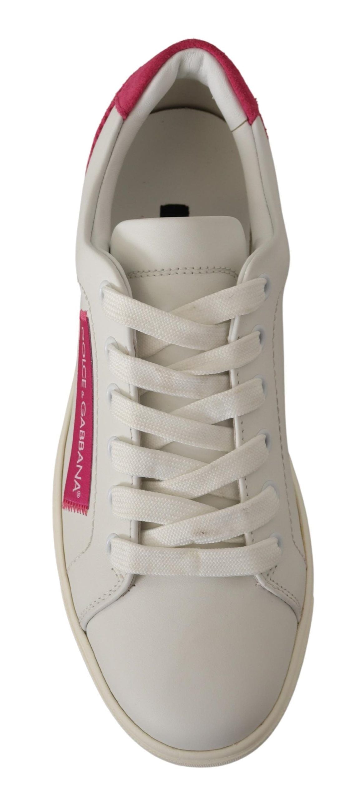 Dolce & Gabbana Elegant White Leather Low-Top Sneakers - EU36/US5.5