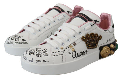 Dolce & Gabbana Queen Crown Chic Leather Sneakers - EU34/US3.5