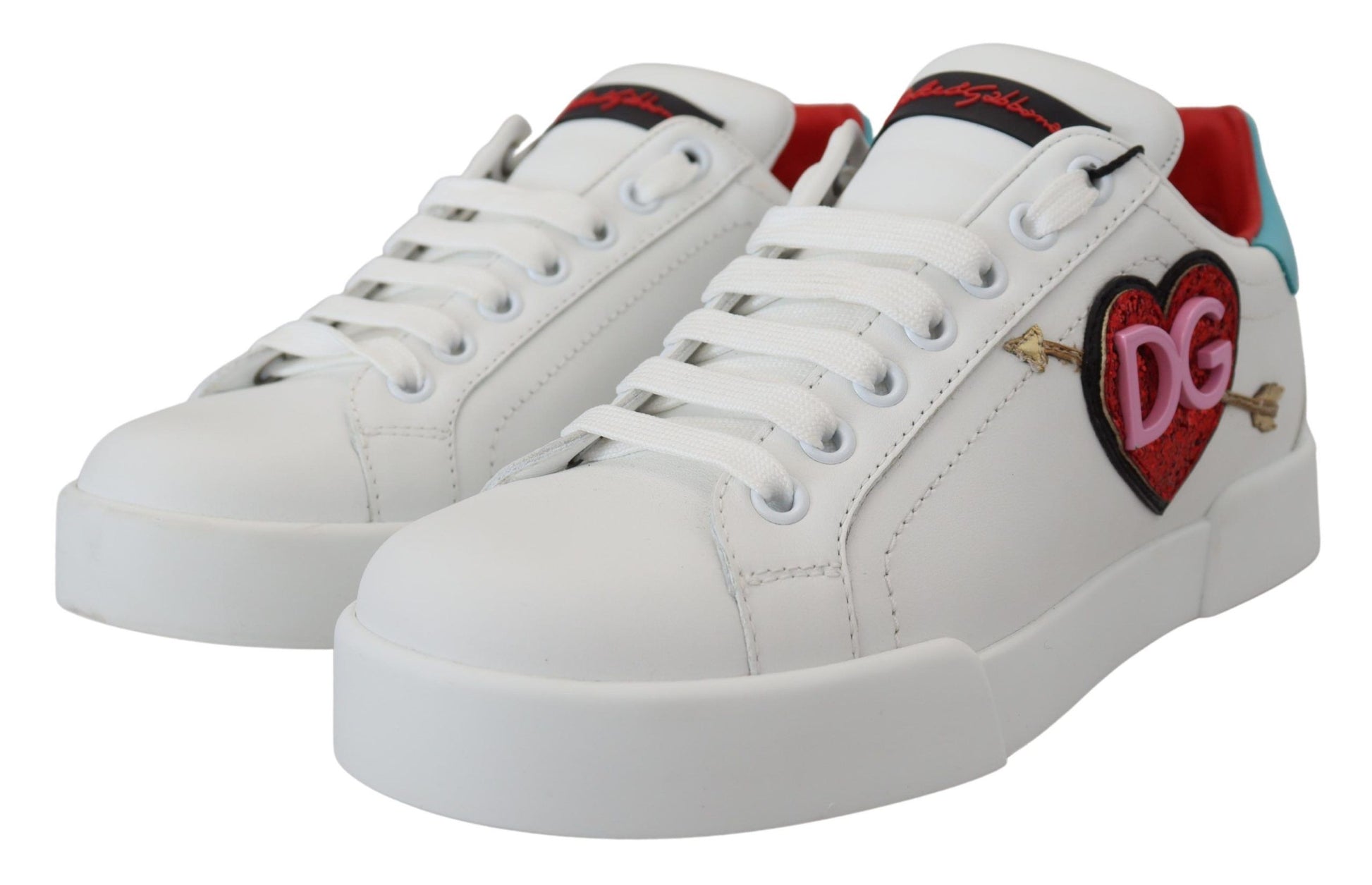 Dolce & Gabbana Elegant White Portofino Leather Sneakers - EU35/US4.5