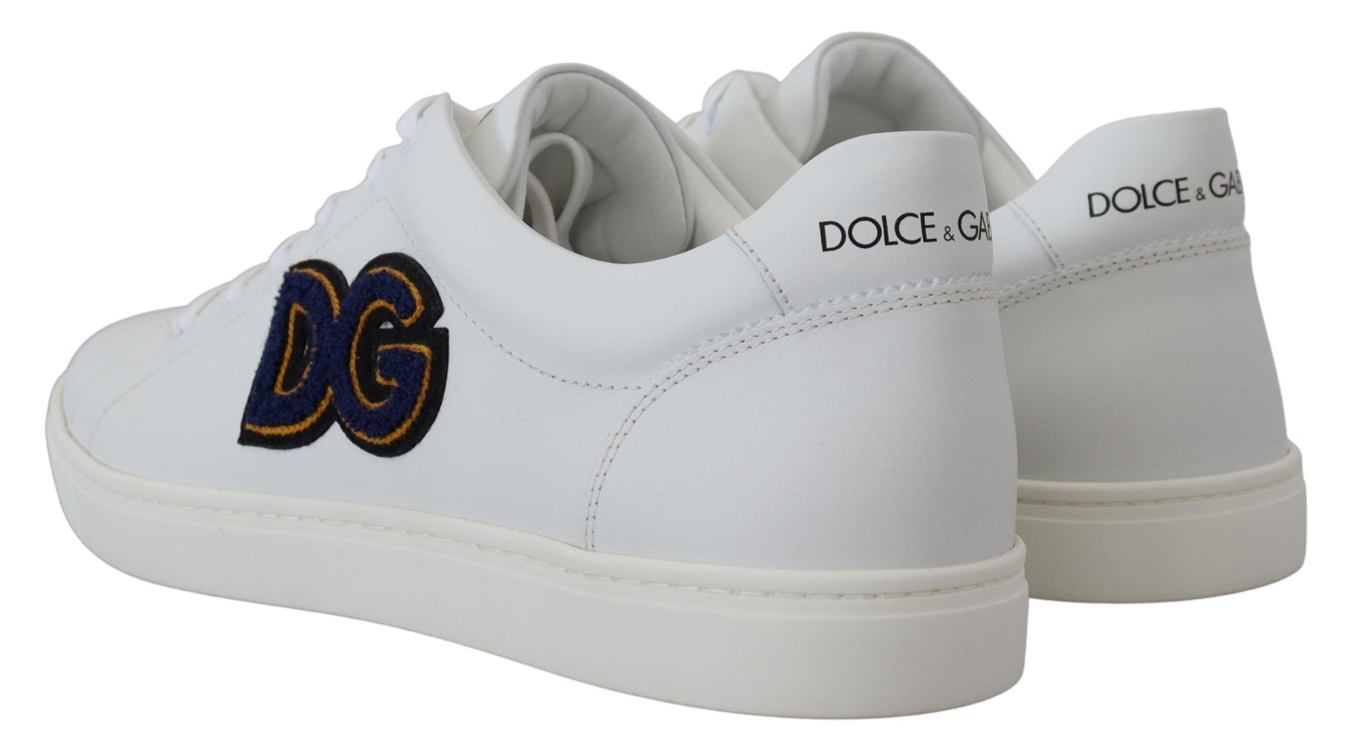 Dolce & Gabbana Elegant White Leather Men’s Sneakers - EU39.5/US6.5