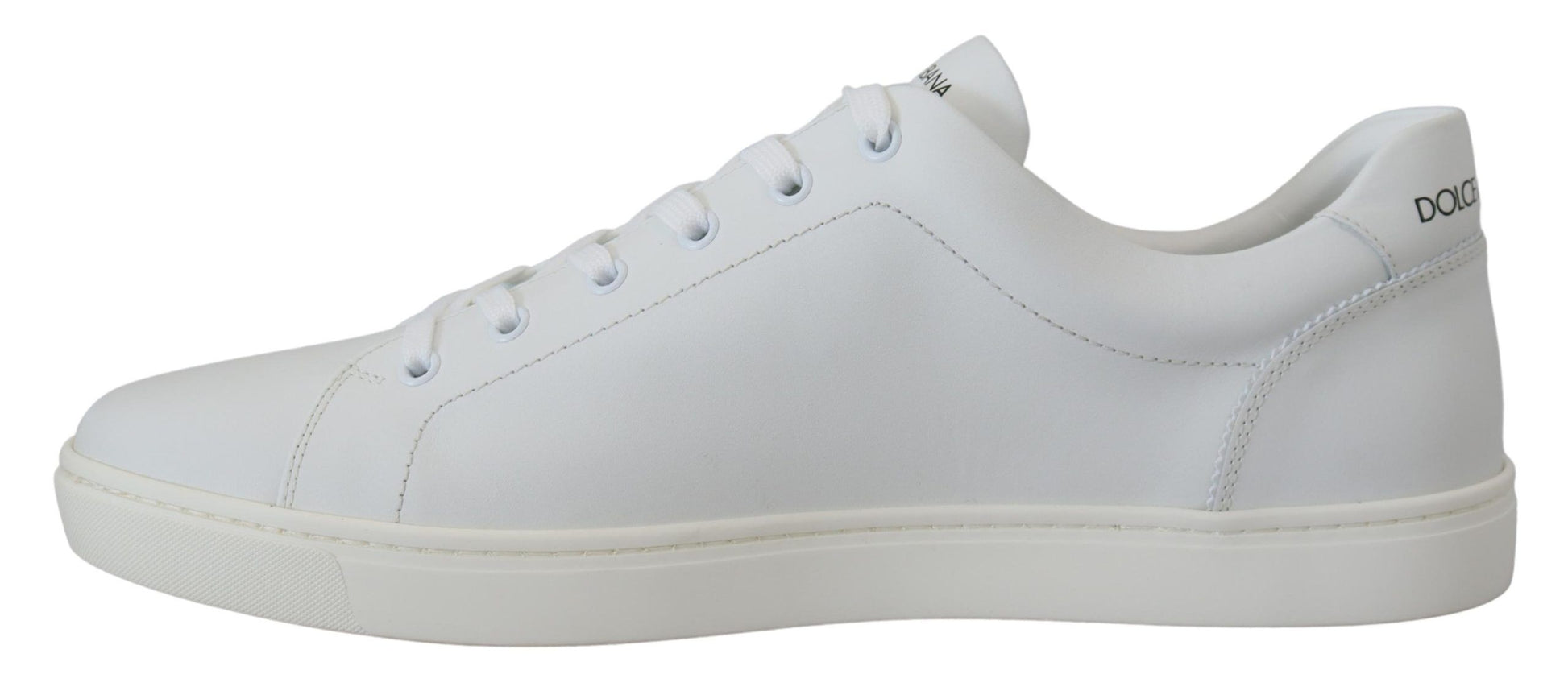 Dolce & Gabbana Elegant White Leather Men’s Sneakers - EU39.5/US6.5