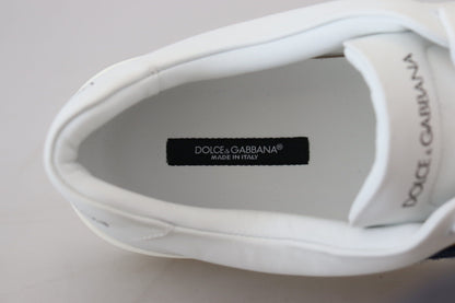 Dolce & Gabbana Elegant White Leather Men’s Sneakers - EU39.5/US6.5