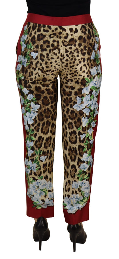 Dolce & Gabbana Elegant Multicolor High Waist Silk Pants - IT40|S