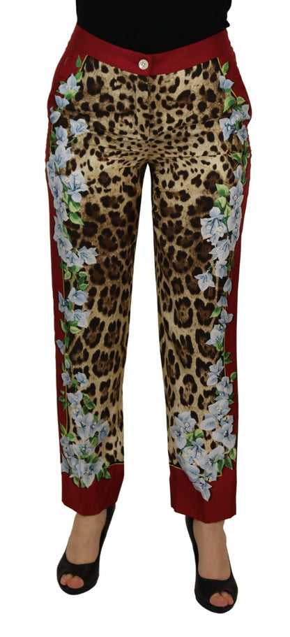 Dolce & Gabbana Elegant Multicolor High Waist Silk Pants - IT40|S