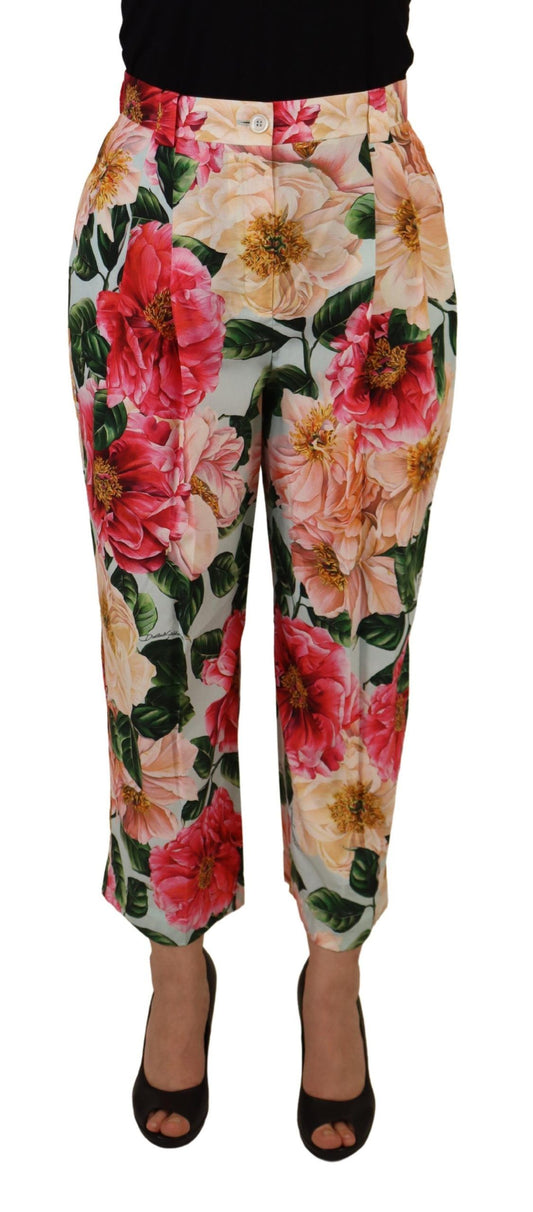 Dolce & Gabbana Exquisite Silk High Waist Pants - IT36|XXS