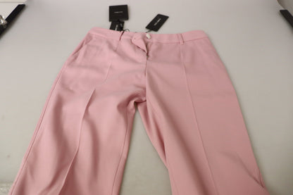 Dolce & Gabbana Chic MidWaist Virgin Wool Pink Pants - IT40|S