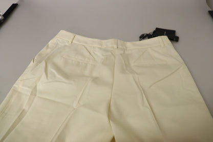 Dolce & Gabbana Elegant Ivory High-Waist Wool Pants - IT50 | XXL