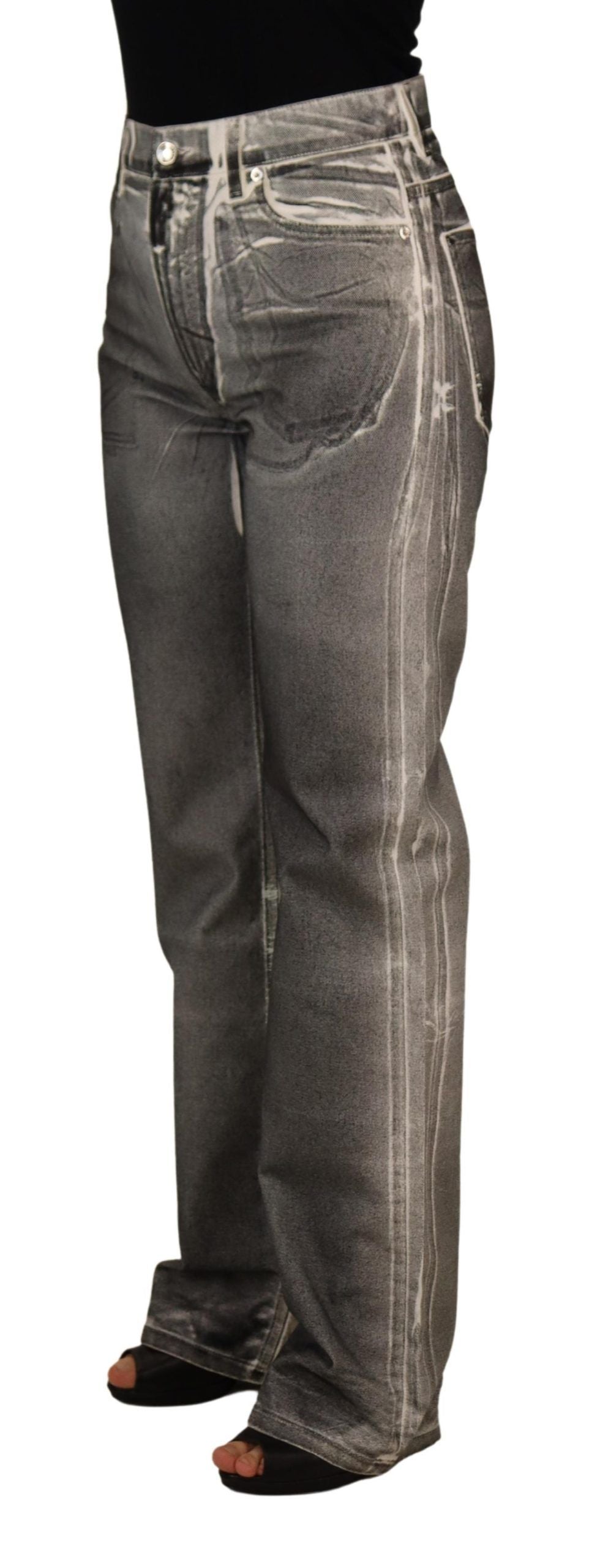 Dolce & Gabbana High Waist Grey Denim Elegance - IT40|S