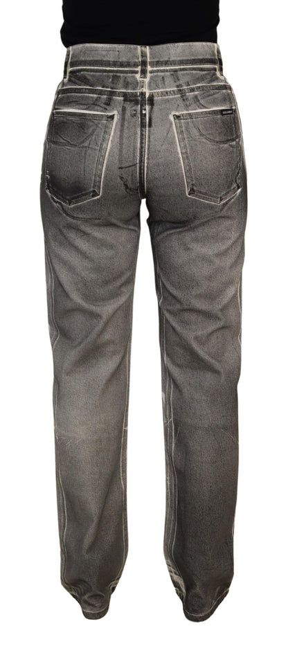 Dolce & Gabbana High Waist Grey Denim Elegance - IT40|S