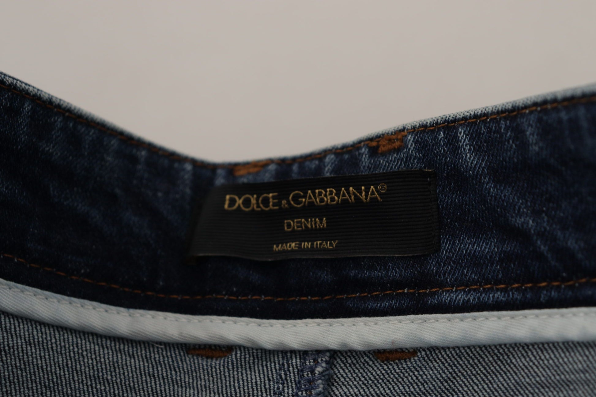 Dolce & Gabbana High Waist Skinny Designer Jeans in Blue - IT38|XS