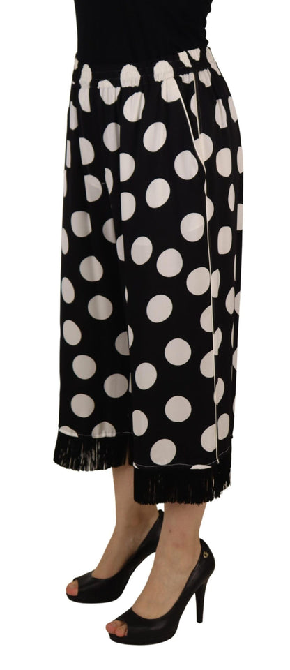 Dolce & Gabbana Polka Dot Silk Mid Waist Pants - IT48 | XL