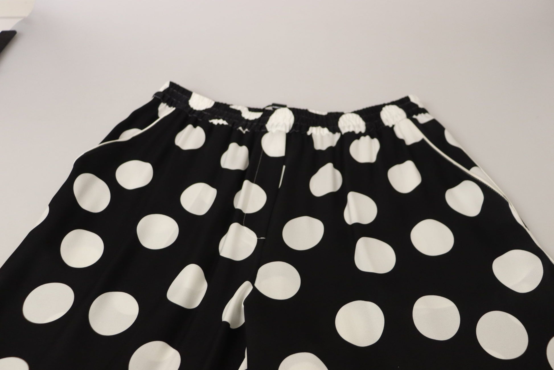 Dolce & Gabbana Polka Dot Silk Mid Waist Pants - IT48 | XL