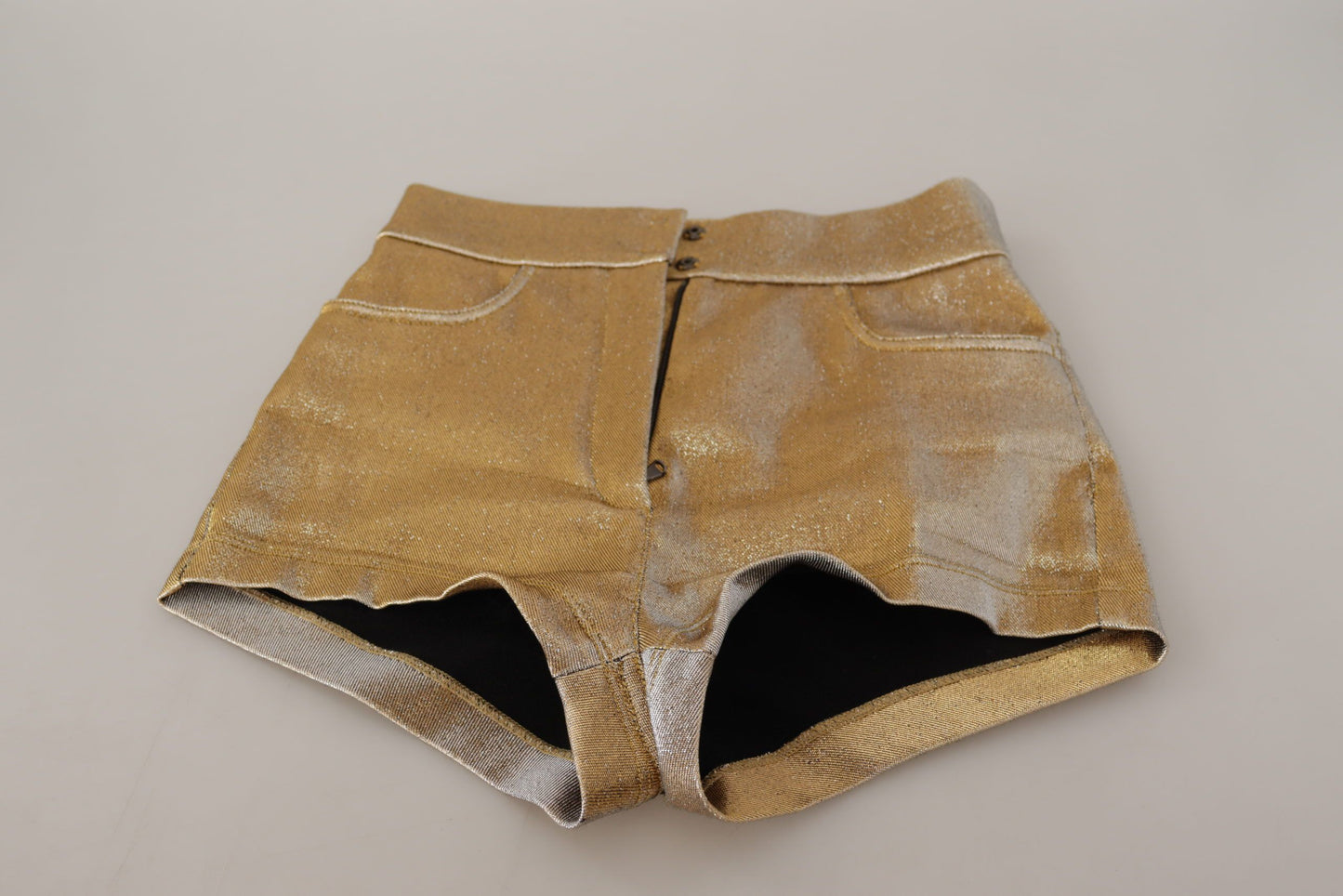 Dolce & Gabbana Gold High Waist Hot Pants Shorts - IT38 | XS