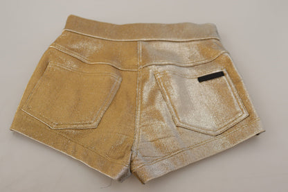 Dolce & Gabbana Gold High Waist Hot Pants Shorts - IT38 | XS