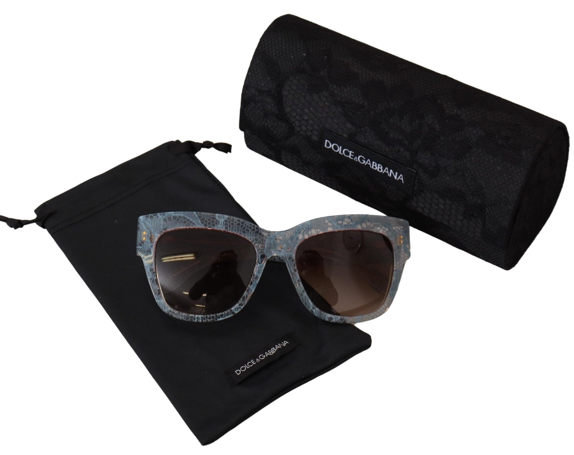 Dolce & Gabbana Elegant Lace-Trimmed Gradient Sunglasses