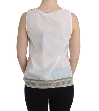 Ermanno Scervino Elegant White Bow-Detailed Sleeveless Top