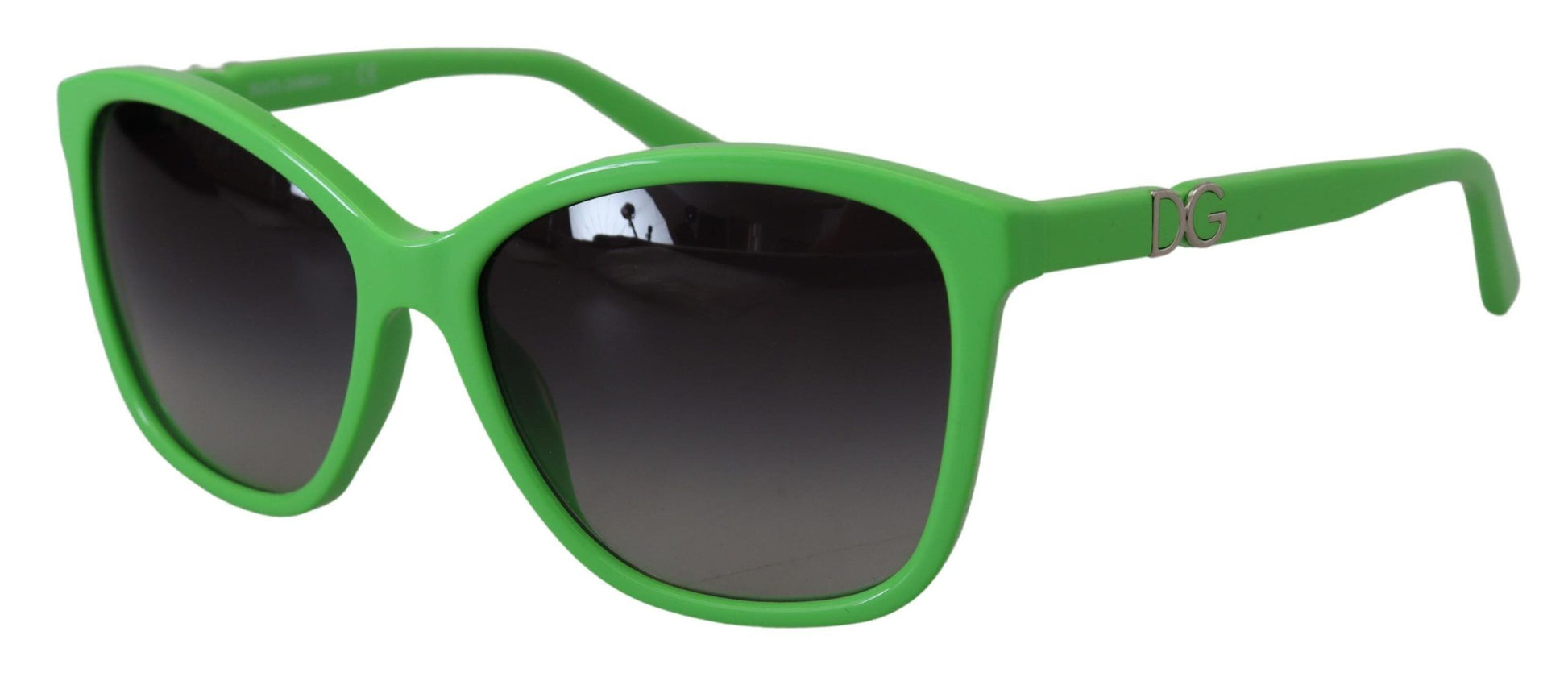 Dolce & Gabbana Chic Green Acetate Round Sunglasses