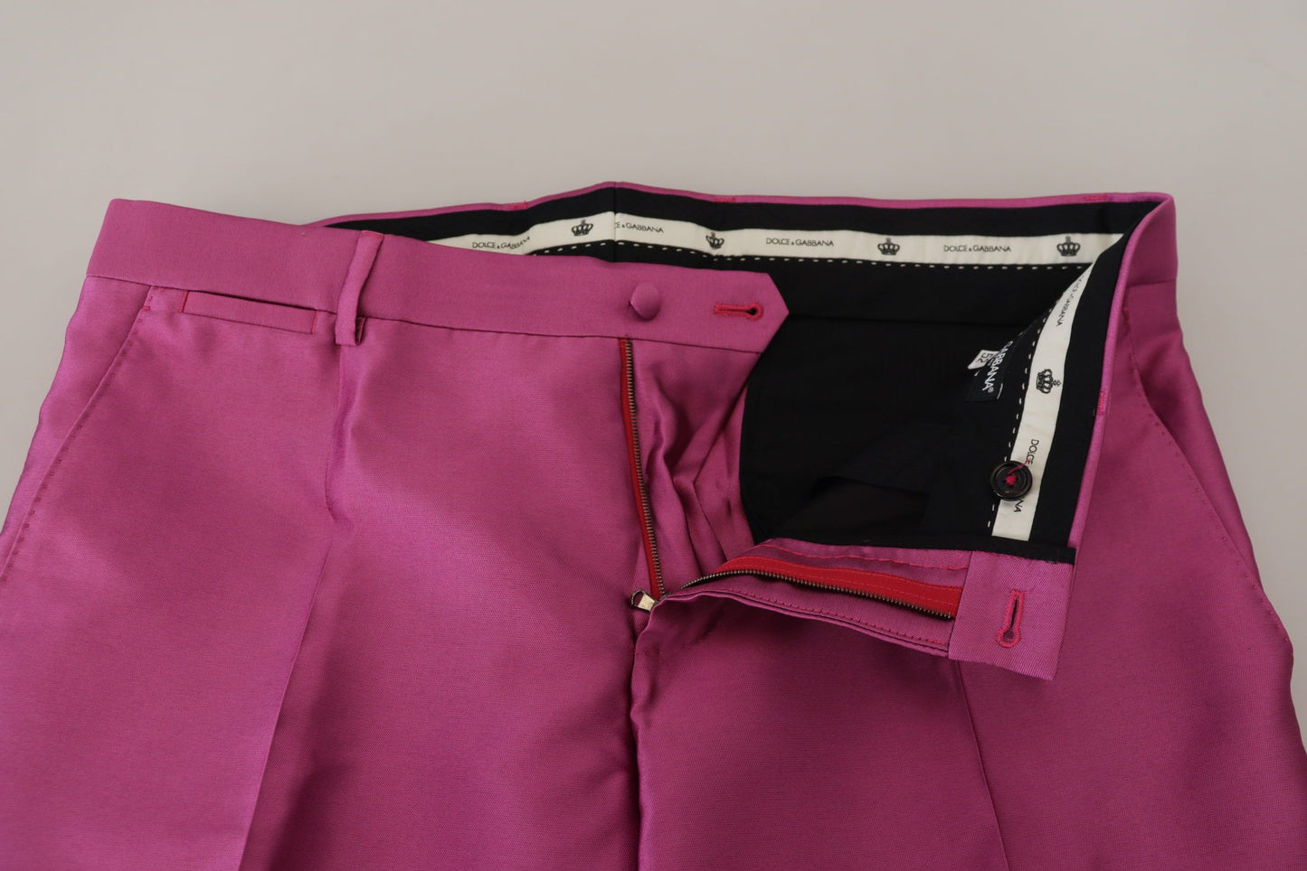 Dolce & Gabbana Elegant Slim Fit Formal Dress Pants in Pink