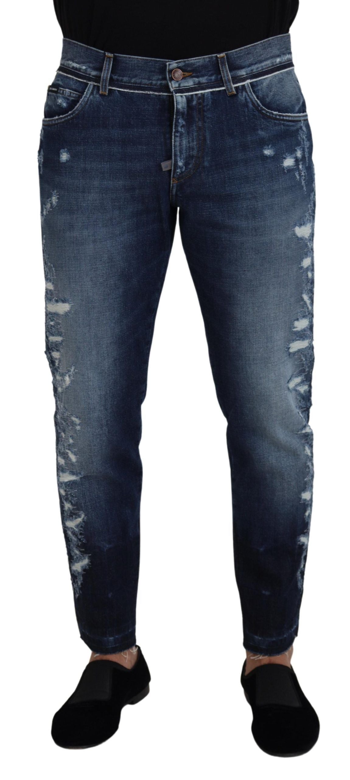 Dolce & Gabbana Elegant Blue Wash Regular Fit Jeans - IT48 | M