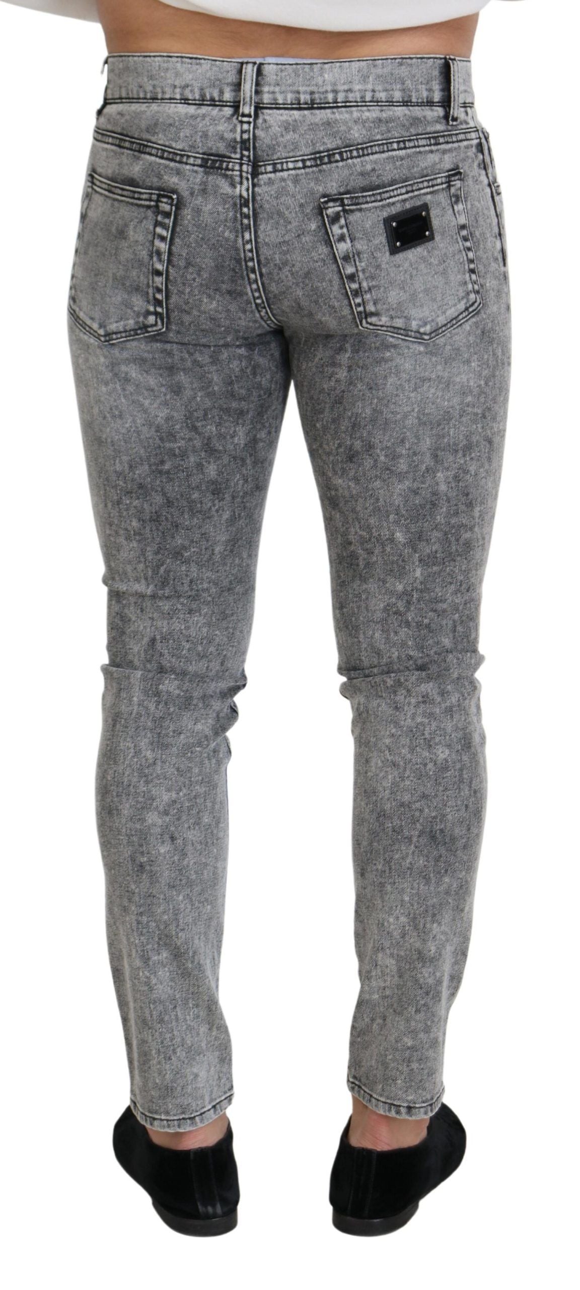 Dolce & Gabbana Chic Slim Fit Gray Denim - IT44 | XS