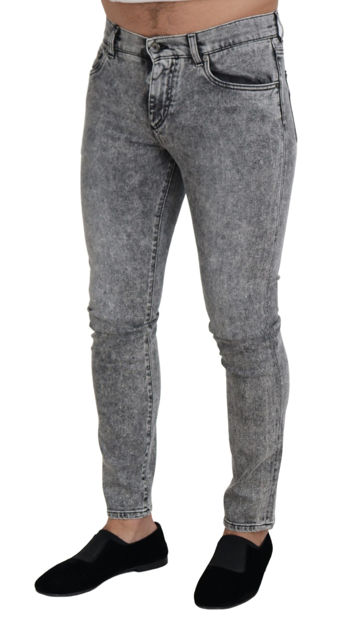 Dolce & Gabbana Chic Slim Fit Gray Denim - IT44 | XS