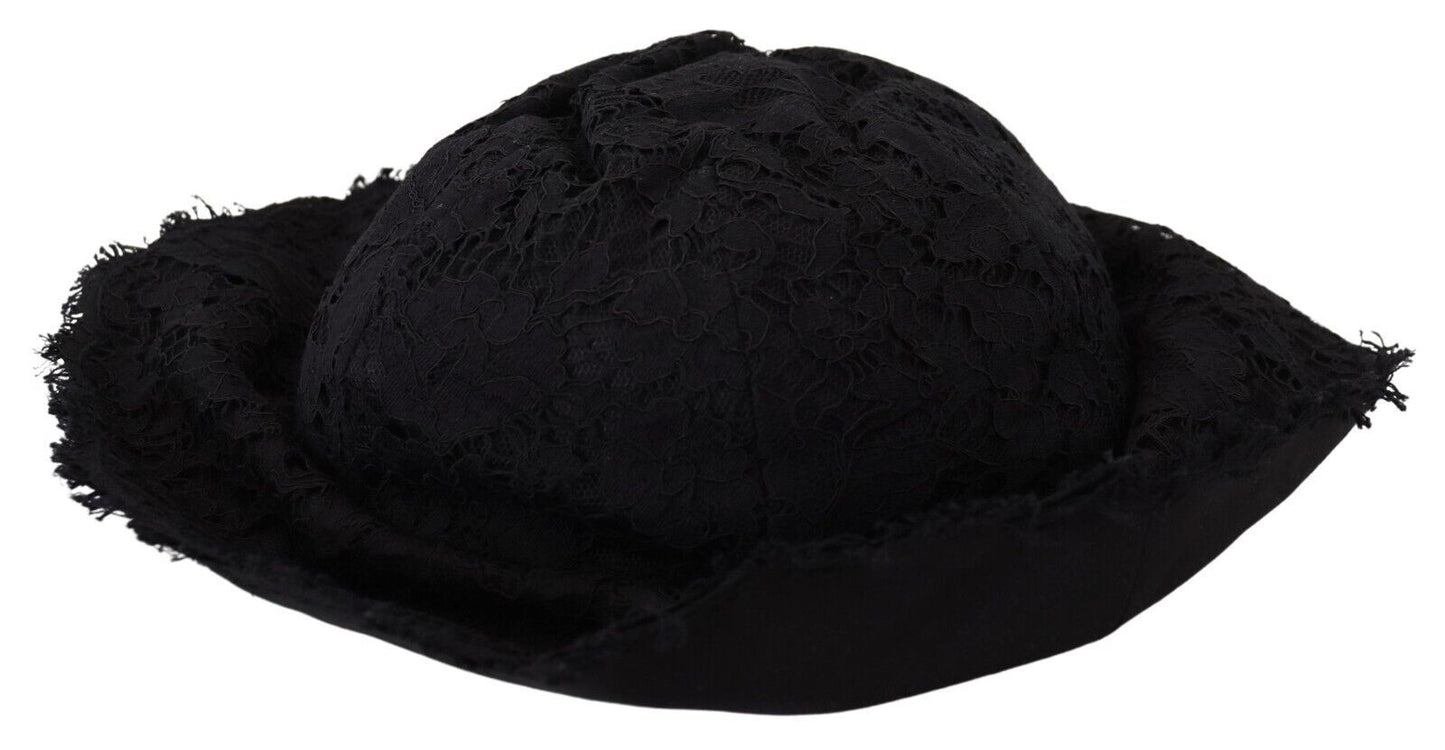 Dolce & Gabbana Elegant Sun-Ready Black Designer Hat - 57 cm|S