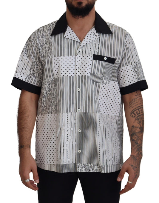 Dolce & Gabbana Elegant Black & White Cotton Shirt - IT40 | M