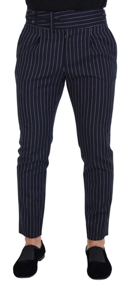 Dolce & Gabbana Sophisticated Blue Wool Blend Trousers - IT48 | M