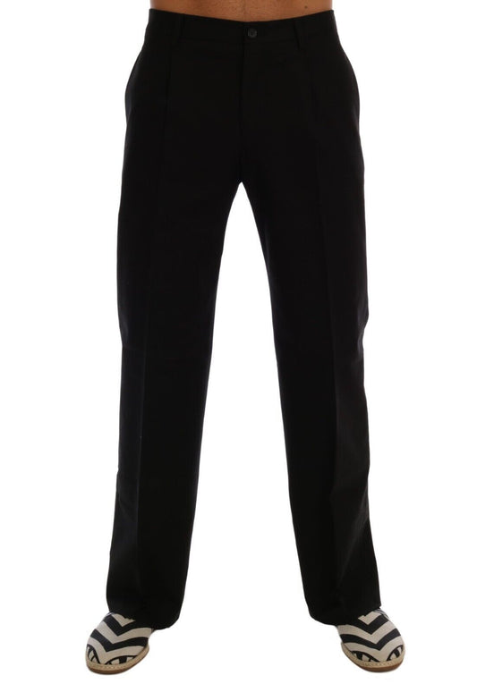 Dolce & Gabbana Elegant Black Cotton Stretch Pants - IT48 | M