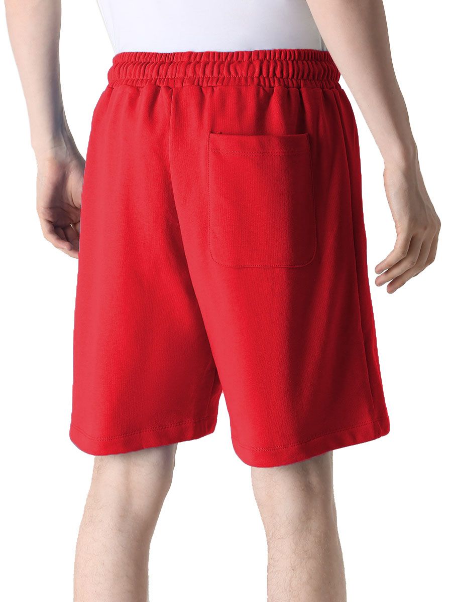 Comme Des Fuckdown Chic Red Cotton Bermuda Shorts with Logo Print - L