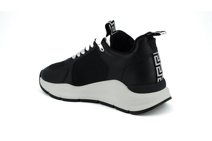 Versace Elegant Monochrome Leather Sneakers - EU36/US6