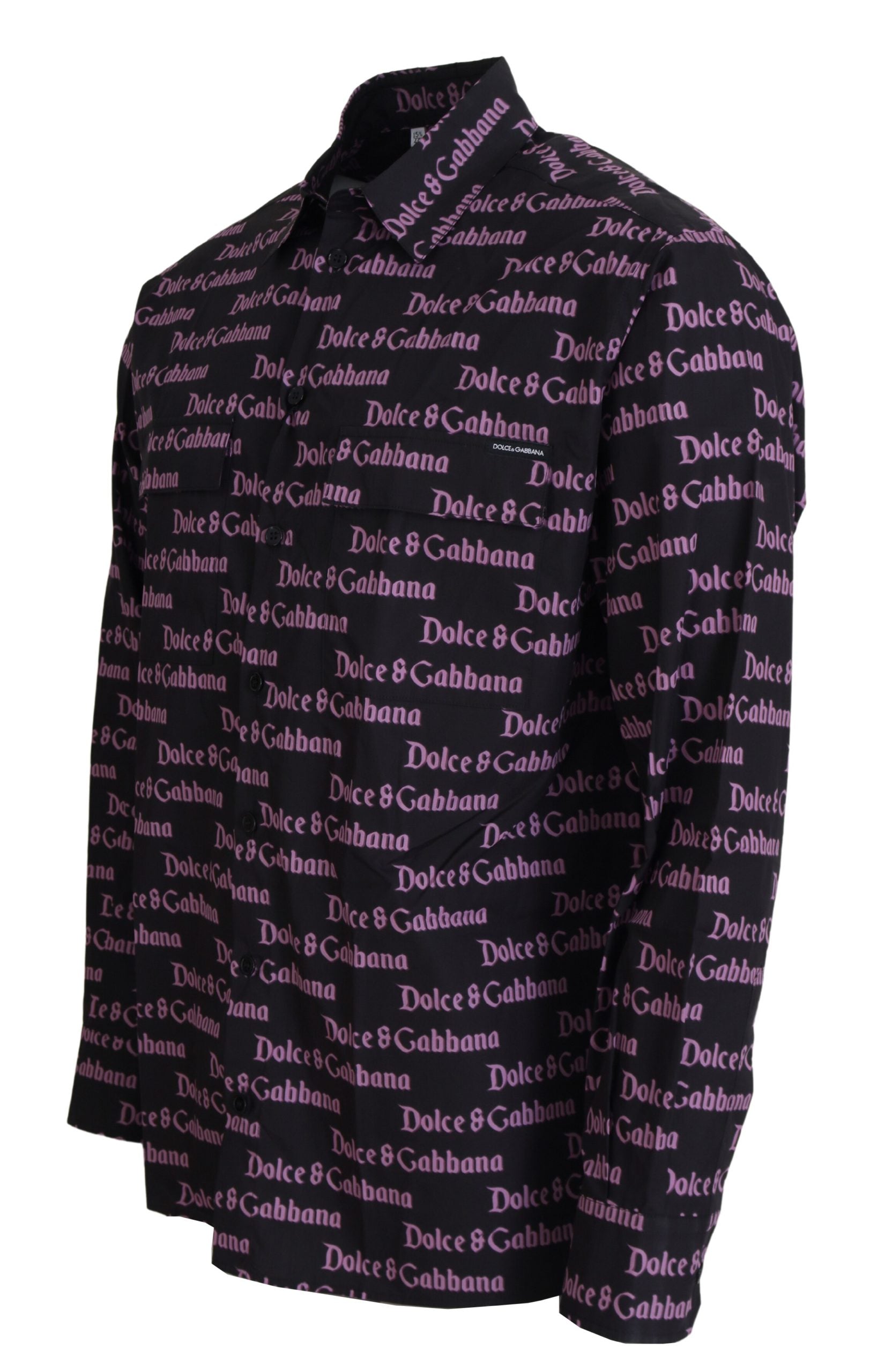 Dolce & Gabbana Elegant Slim Fit Black Dress Shirt - IT39 | S