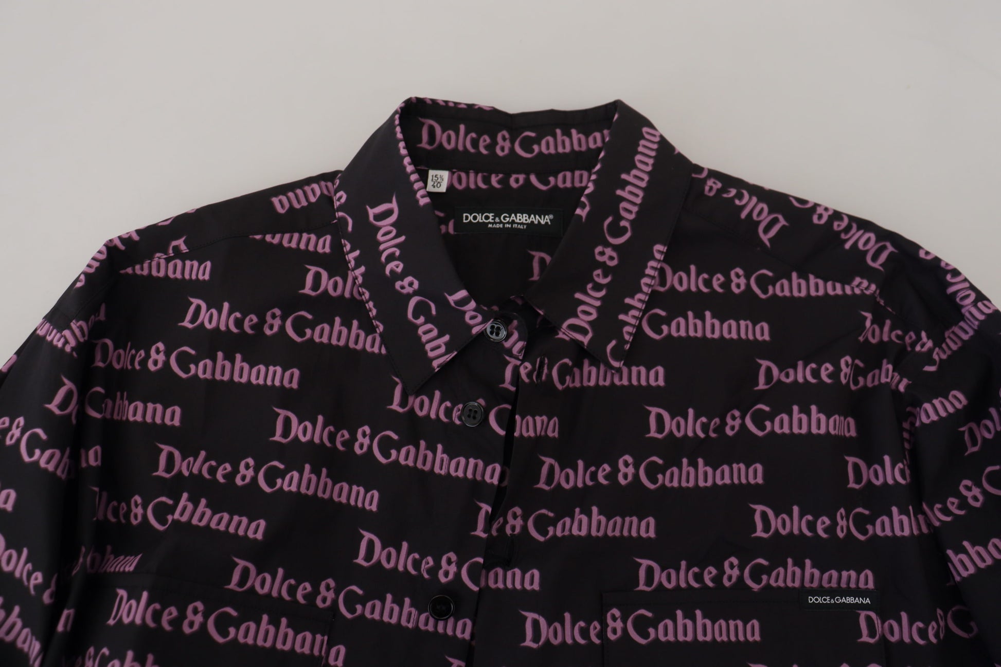 Dolce & Gabbana Elegant Slim Fit Black Dress Shirt - IT39 | S