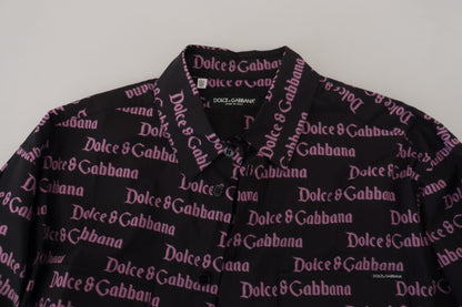 Dolce & Gabbana Elegant Slim Fit Black Dress Shirt - IT39 | S