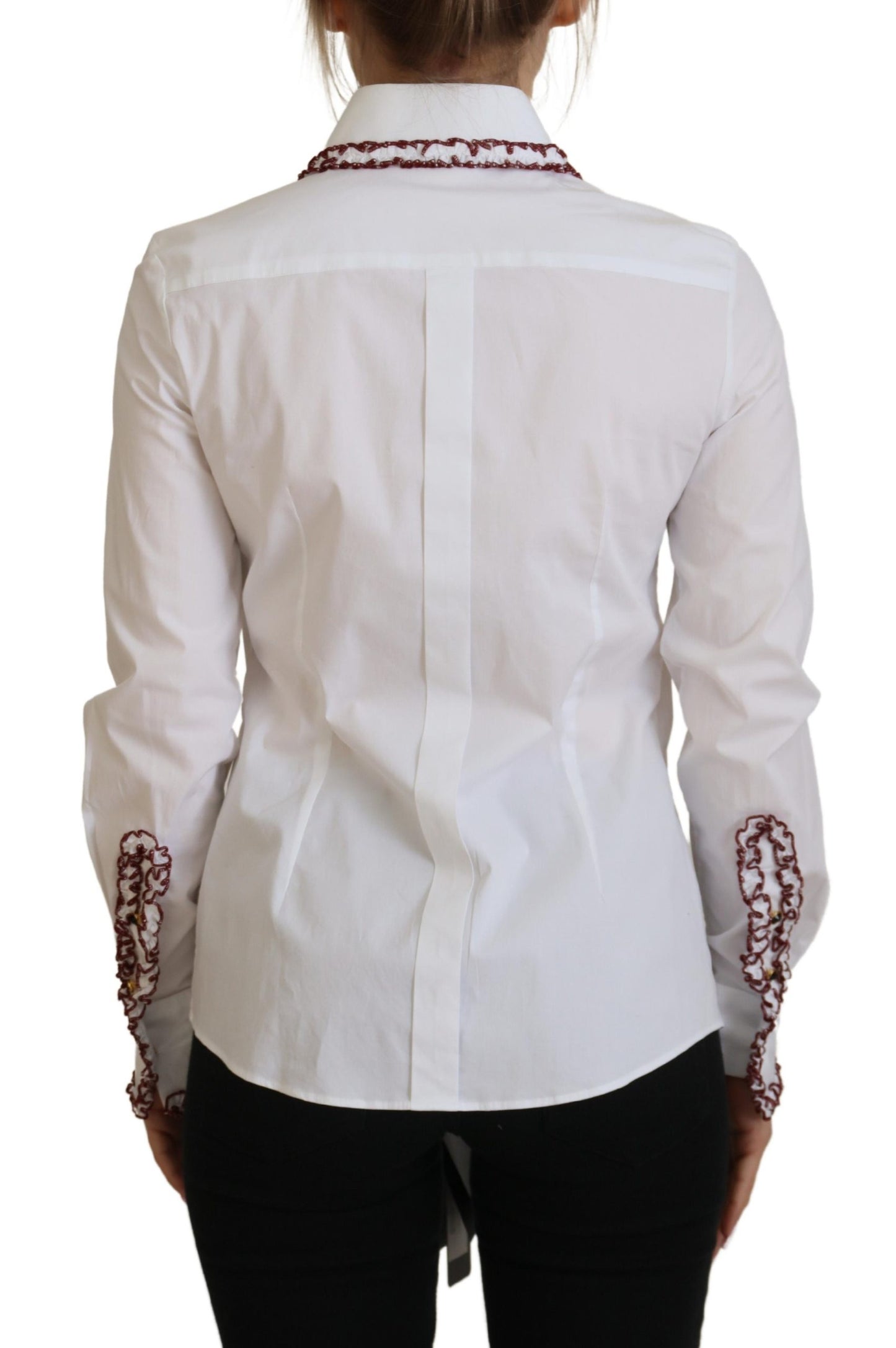 Dolce & Gabbana Elegant White Cotton Polo Top - IT38 | XS