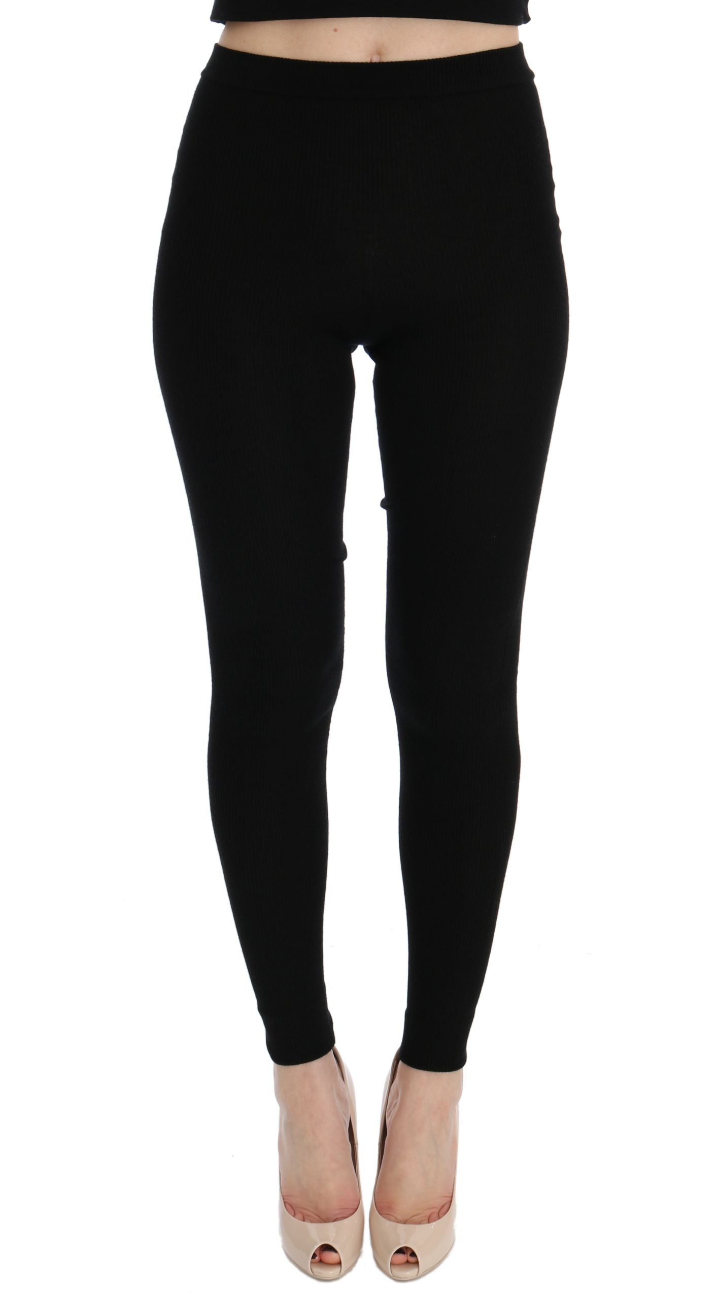 Dolce & Gabbana Elegant Black Cashmere Pants - IT36|XXS