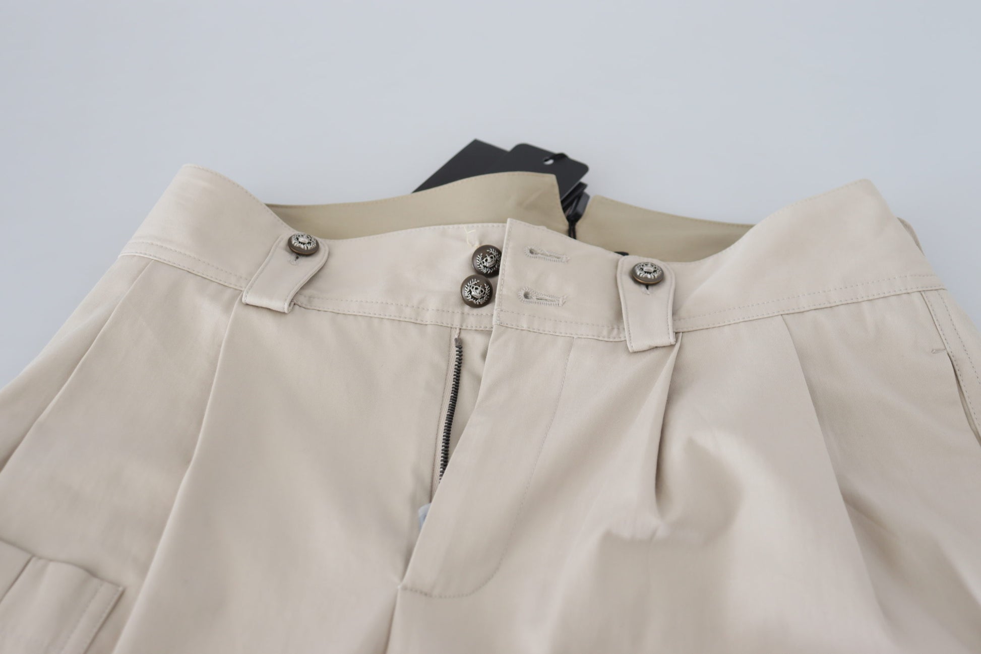 Dolce & Gabbana Chic Beige Cotton Trousers for Elegant Comfort - IT36|XXS