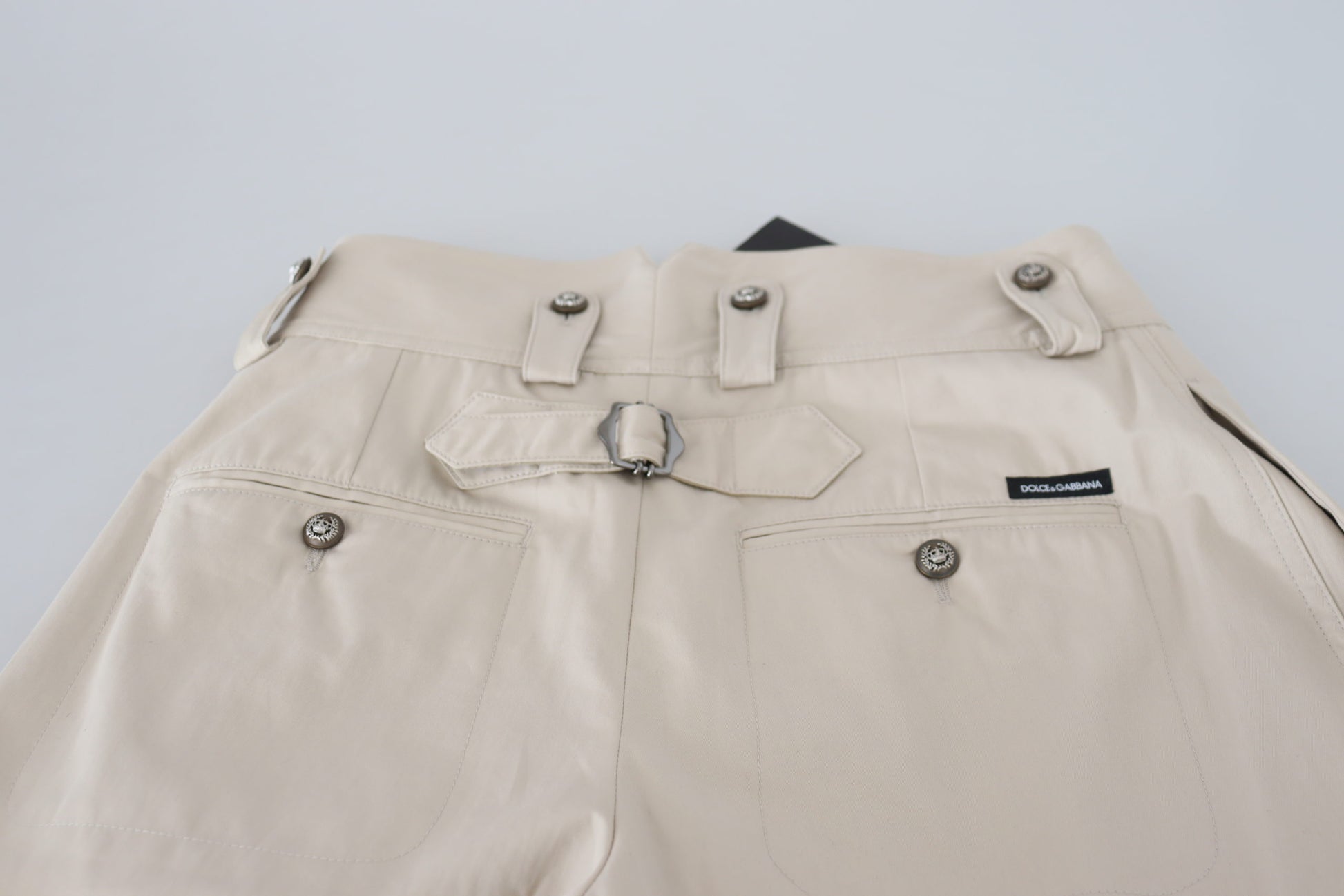 Dolce & Gabbana Chic Beige Cotton Trousers for Elegant Comfort - IT36|XXS