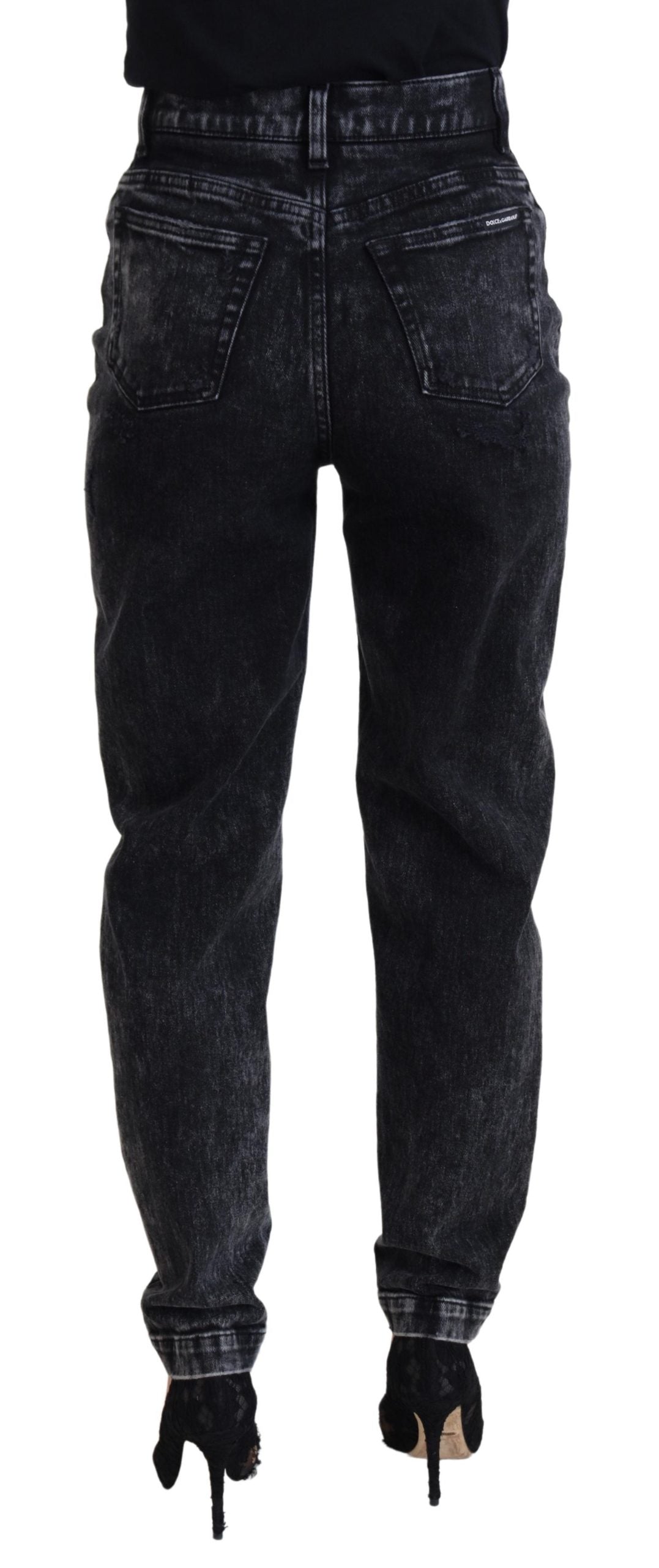 Dolce & Gabbana Elegant Black Denim Pants - IT40|S