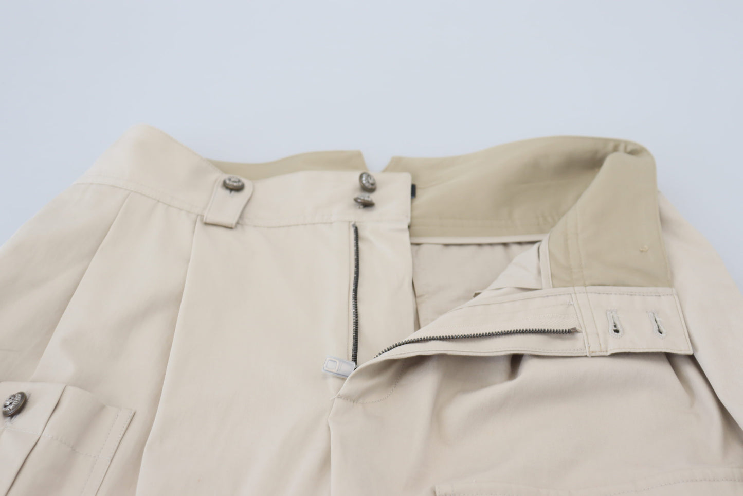 Dolce & Gabbana Elegant Beige Cotton Trousers - IT38|XS