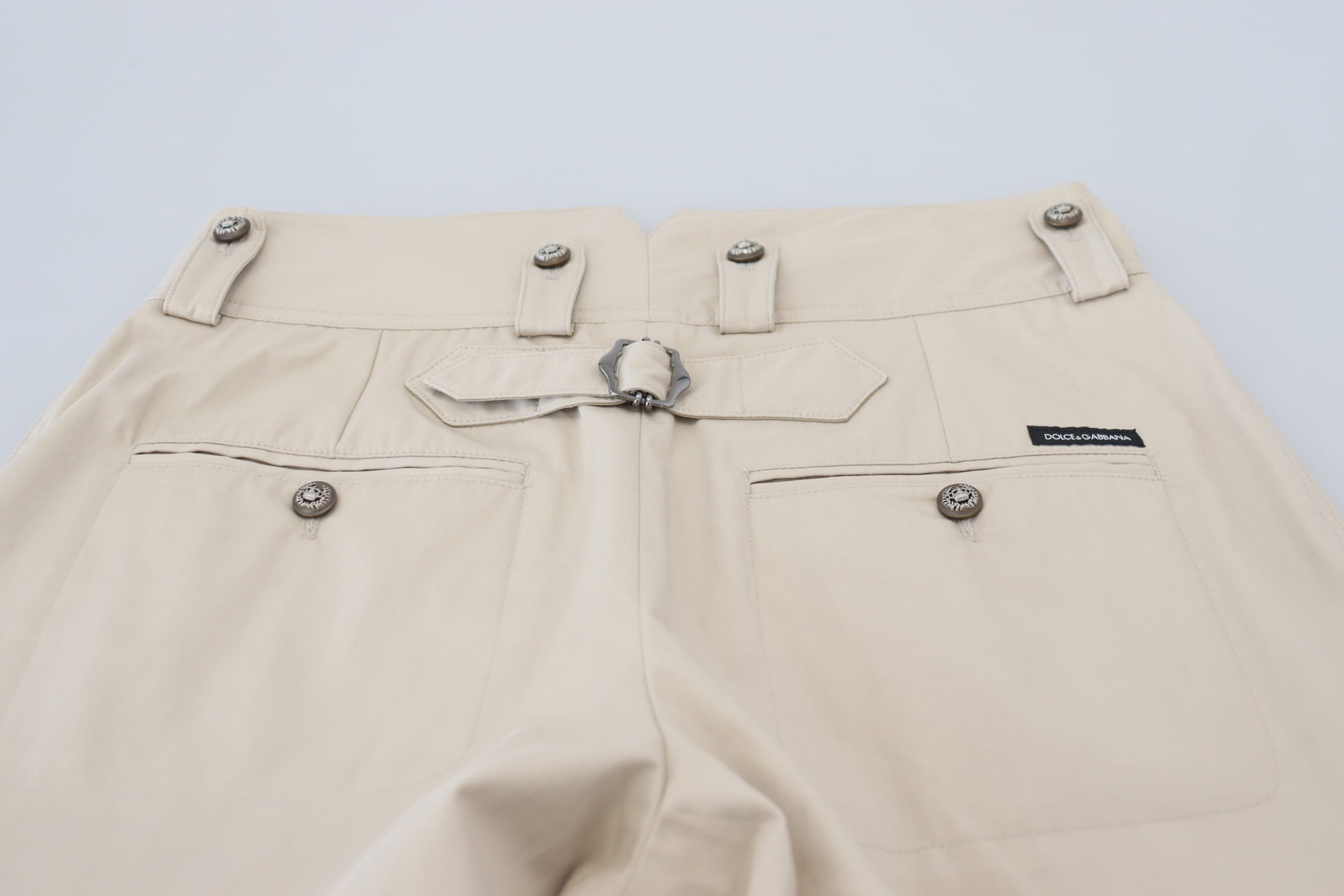 Dolce & Gabbana Elegant Beige Cotton Trousers - IT38|XS